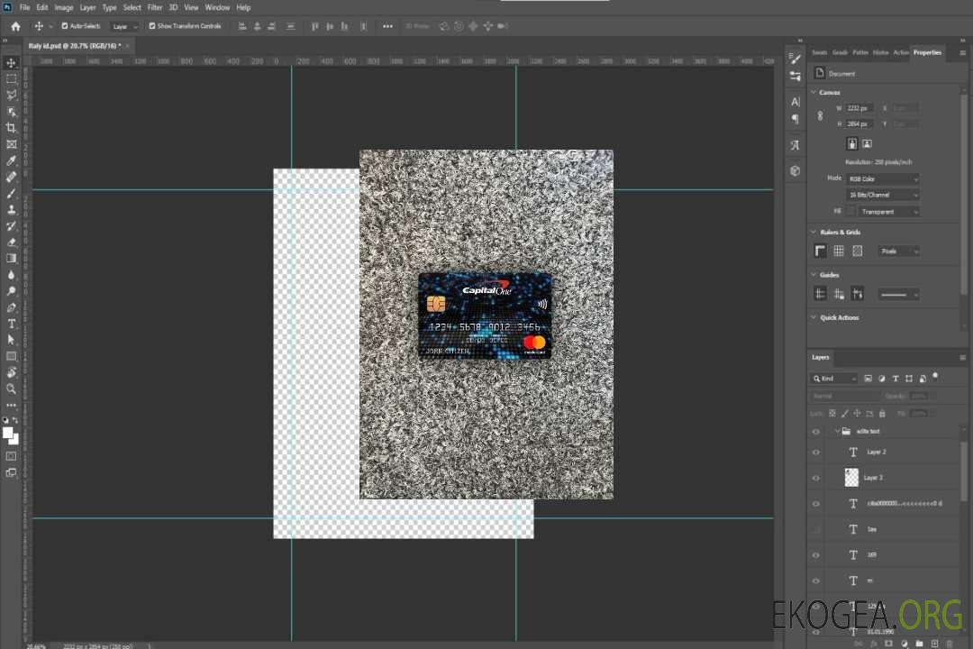 USA Capital One Bank Mastercard photolook recto template